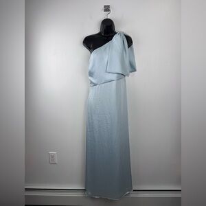 Sachin & Babi Women Chelsea Bow One Shoulder Maxi Gown Blue Size 8